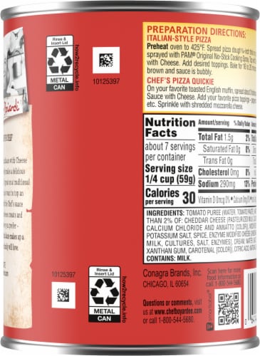 Chef Boyardee® Cheese Pizza Sauce Perspective: back