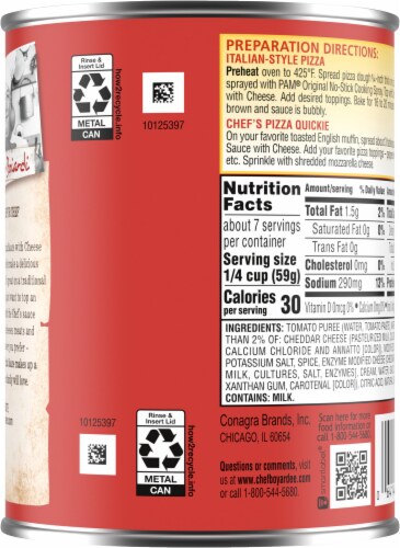 Chef Boyardee® Cheese Pizza Sauce Perspective: back