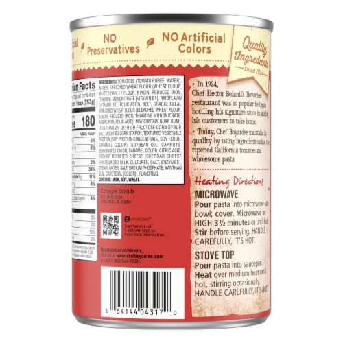 Chef Boyardee Beef Ravioli Perspective: back