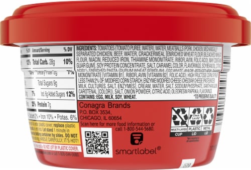 Chef Boyardee® Mini Spaghetti Rings & Meatballs Microwavable Cup Perspective: back