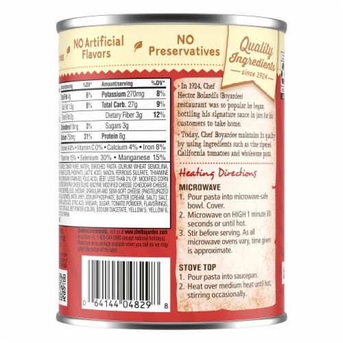 Chef Boyardee Cheesy Burger Macaroni Perspective: back