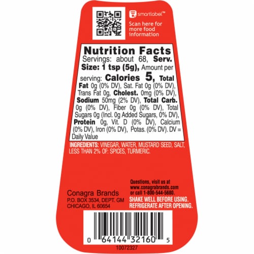 Gulden's Spicy Brown Mustard Perspective: back