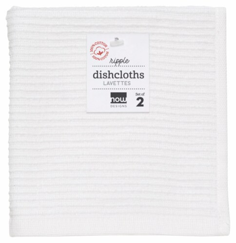 Now Designs Ripple Kitchen Dishcloth, White - 13 x 13 in Set of 4 Perspective: back