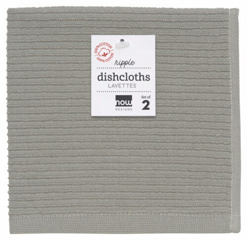Now Designs Ripple Kitchen Dishcloth, London Gray - 13 x 13 in Set of 4 Perspective: back