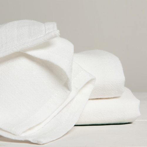 Now Designs Flour Sack Soft Cotton Kitchen Dish Towels Unbleached Set of 3 Perspective: back