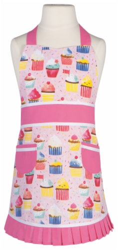 Jubilee Kids Sally Apron for Girls Aged 2-7 yrs 100% Cotton Cupcakes Perspective: back