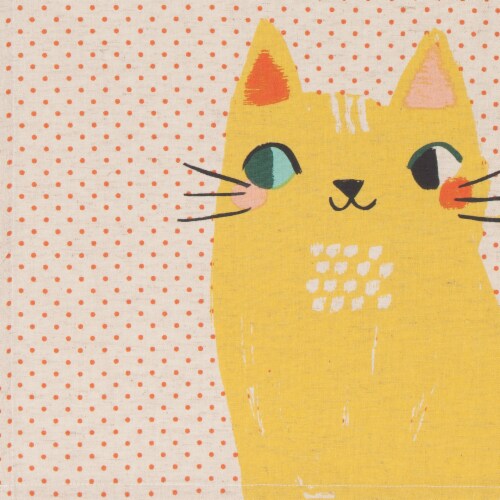 Danica Studio Coordinated Prints Meow Meow Cotton Linen Dish Towels Perspective: back