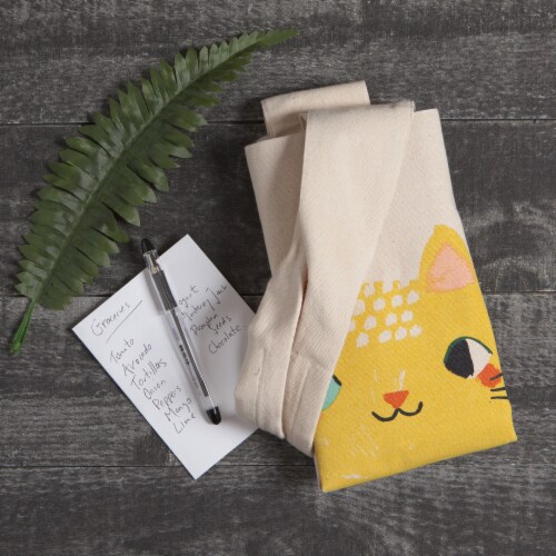 Danica Studio Cotton To and Fro Tote Bag with Extra Wide Handles Meow Meow Perspective: back