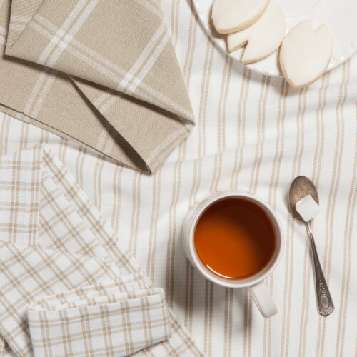 Now Designs Tic Tac Toe Sandstone 100% Cotton Kitchen Dish Towels Perspective: back