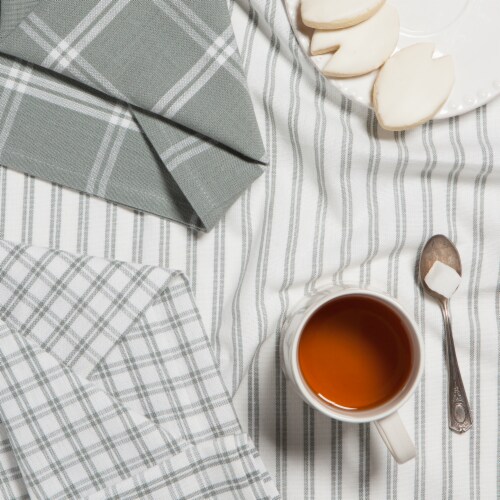 Now Designs Tic Tac Toe 100% Cotton Kitchen Dish Towels London Gray Set of 3 Perspective: back