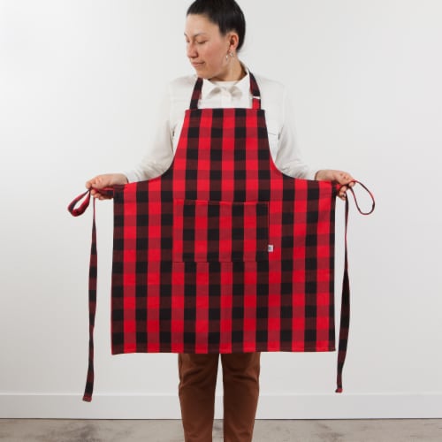 Now Designs Unisex Adjustable Cotton Buffalo Check Kitchen Apron Perspective: back