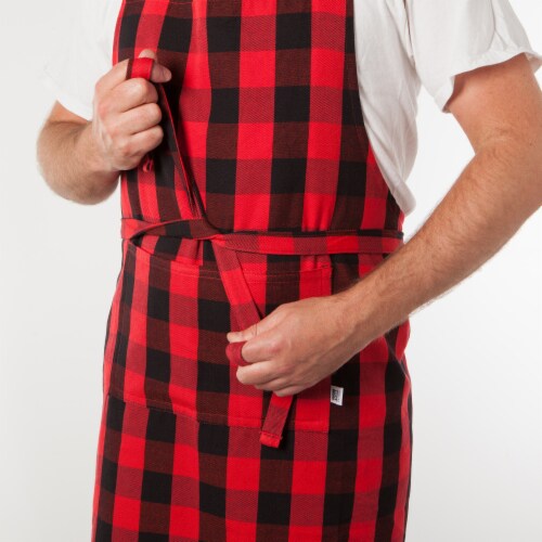 Now Designs Large Chef's Apron for Women and Men Adjustable Buffalo Check Perspective: back