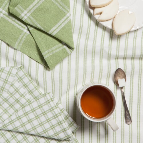Now Designs Tic Tac Toe 100% Cotton Sage Green Kitchen Dish Towels Perspective: back