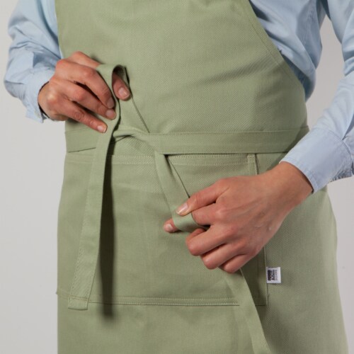 Now Designs Kitchen Apron for Women Men Unisex with Adjustable Straps Sage Green Perspective: back