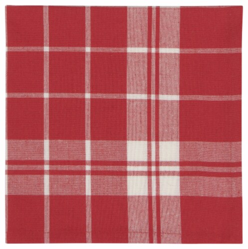 Now Designs Second Spin Plaid Napkin Chili - Red Perspective: back