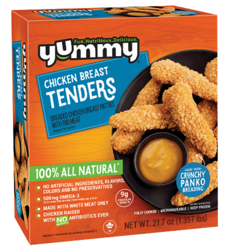 Yummy® All Natural Frozen Chicken Breast Tenders Perspective: back