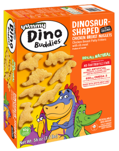 Yummy Dino Buddies Dinosaur Shaped Chicken Breast Nuggets Perspective: back