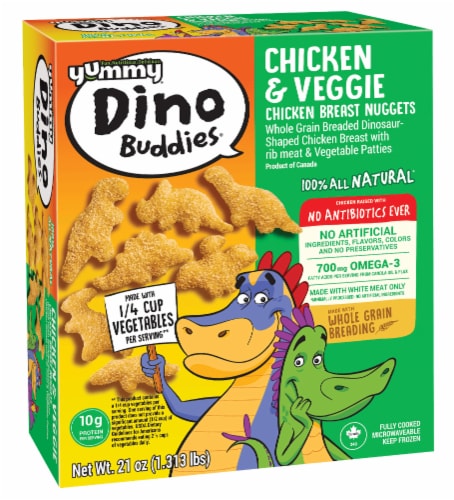 Yummy® Dino Buddies® Chicken and Veggie Nuggets Perspective: back