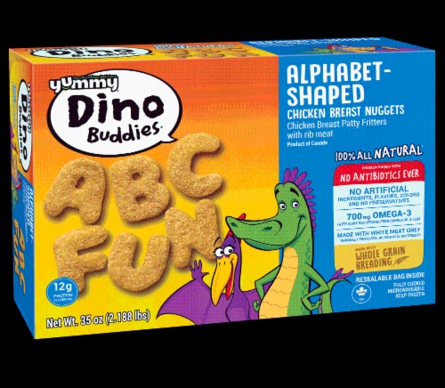 Yummy® Dino Buddies® Alphabet-Shaped Chicken Breast Nuggets Perspective: back