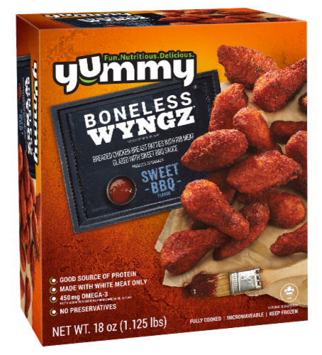 Yummy® Boneless Wyngz Sweet BBQ Flavored Chicken Wings Perspective: back