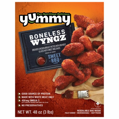 Yummy Frozen Fully Cooked Boneless Sweet BBQ Chicken Wings Perspective: back