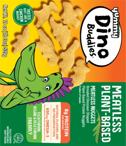 Yummy® Meatless Plant-Based Dino Buddies® Dinosaur-Shaped Vegan Nuggets Perspective: back