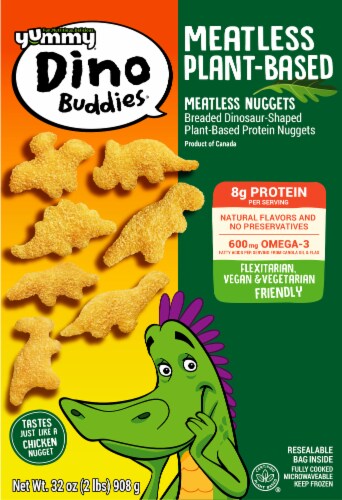 Yummy Dino Buddies Meatless Plant-Based Nuggets Perspective: back