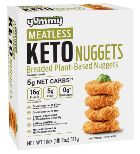 Yummy® Meatless Breaded Plant-Based Keto Nuggets Perspective: back