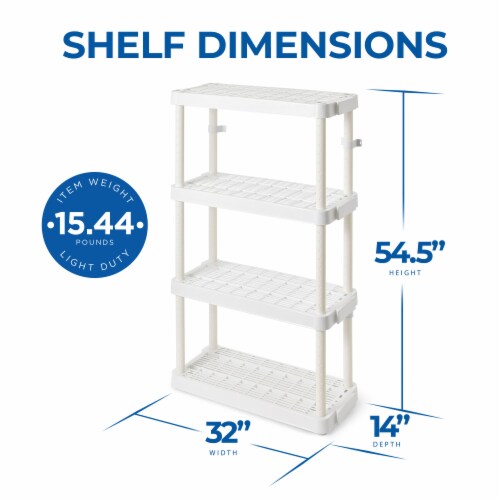 Gracious Living 4 Shelf Adjustable Ventilated Medium Duty Shelving Unit
