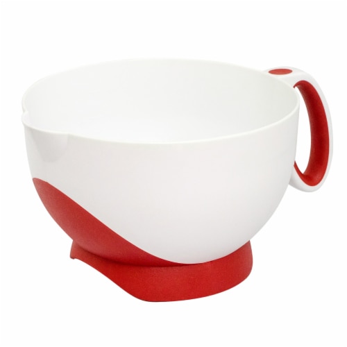 Cuisipro Deluxe Batter Bowl Mixing With Handle And Measurements, Red Perspective: back