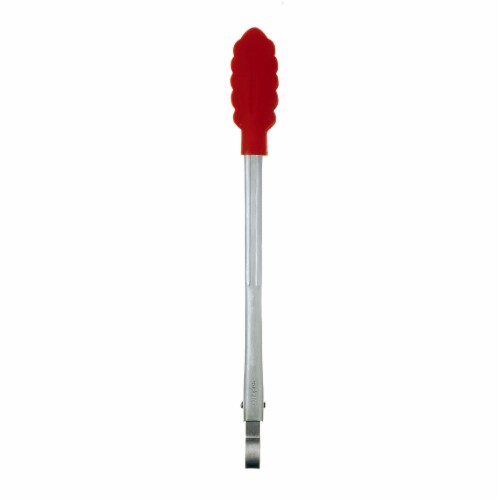 Cuisipro 9.5 Inch Silicone Locking Tongs, Red Perspective: back