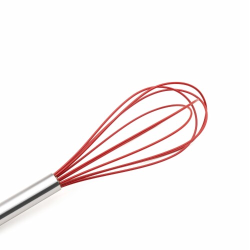 Cuisipro 8-Inch Stainless Steel and Silicone Egg Whisk, Red Perspective: back