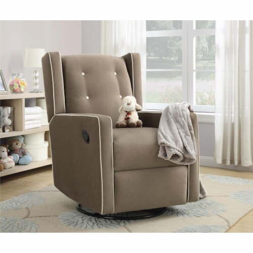 Baby Relax Mikayla Swivel Glider Rocker Recliner Chair Mocha Microfiber 37.00 x 29.25 x 41.50 QFC