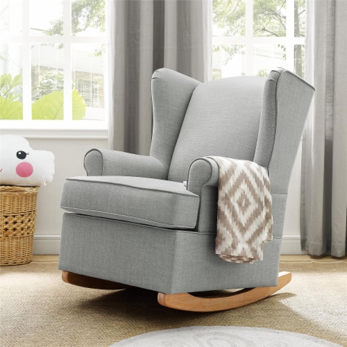 Baby Relax Brennan Tall Wingback Convertible Rocker Chair Gray Linen 37.00 x 29.00 x 38.50 King Soopers