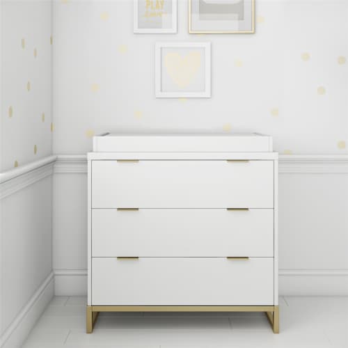Baby Relax Juniper Dresser Topper White 17.75 x 33.50 x 4.00
