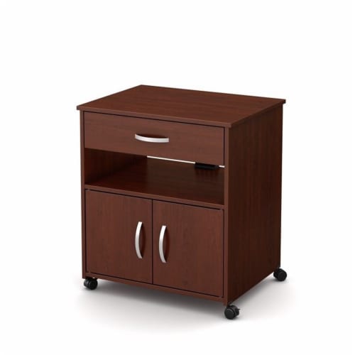 Axess Printer Cart in Royal Cherry - South Shore Perspective: back