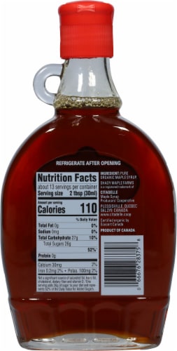 Shady Maple Farms Organic Maple Syrup Perspective: back