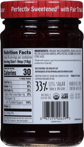 Crofter's® Organic Wild Blueberry Premium Spread Perspective: back