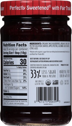 Crofter's® Organic Wild Blueberry Premium Fruit Spread Perspective: back