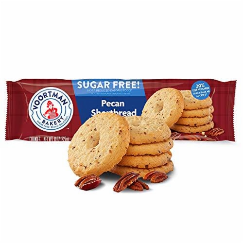 Voortman Bakery Sugar Free Pecan Shortbread Cookies, 8 oz., Pack of 4 Perspective: back