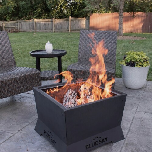 Blue Sky 22 In. Square Wood Smokeless Fire Pit SFP22SQ-B Perspective: back