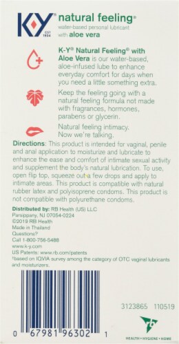K-Y Natural Feeling Water Based Personal Lubricant with Aloe Vera Perspective: back