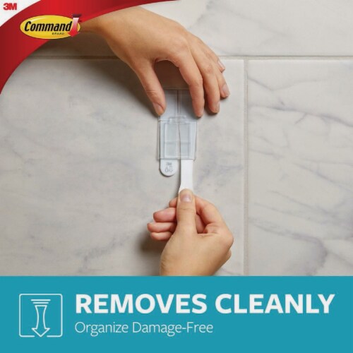 Command Adhesive Soap Dish, Matte Black, 2 Medium Water-Resistant Strips Perspective: back