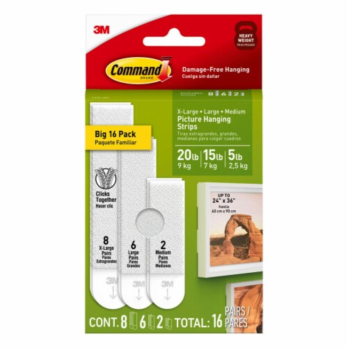 Command™ Picture Hanging Strips Multi-Size Pack - White Perspective: back