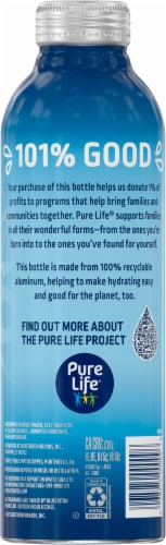 Pure Life® Purified Water Aluminum Bottle Perspective: back