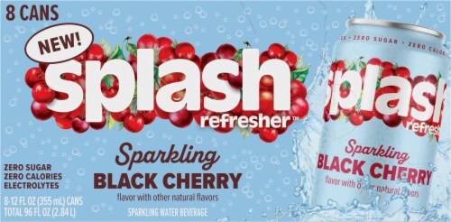 Splash Refresher™ Black Cherry Sparkling Water Cans Perspective: back