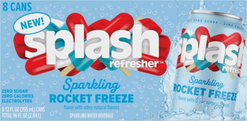 Splash Refresher™ Rocket Freeze Flavor Sparkling Water Cans Perspective: back