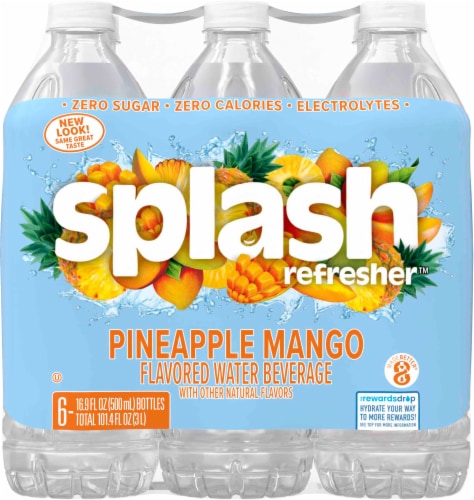 Splash Blast Pineapple Mango Flavored Water Beverage Perspective: back