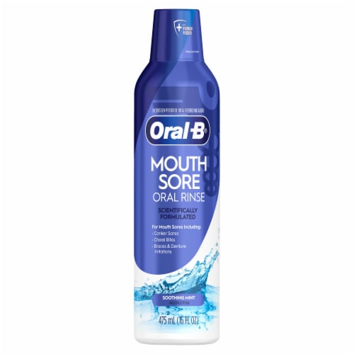 Oral-B Mouth Sore Soothing Mint Flavor Oral Rinse Perspective: back