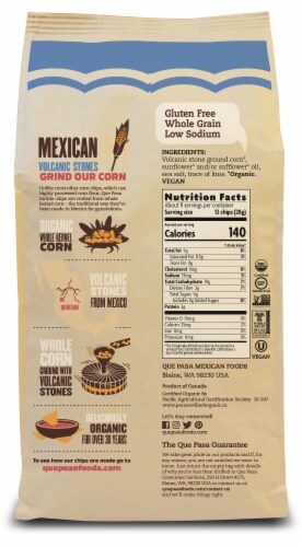 Que Pasa Organic Blue Corn Tortilla Chips Perspective: back